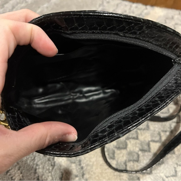 Vintage Lorenzi Black Genuine Snake Leather Crossbody handbag Purse - Picture 10 of 11